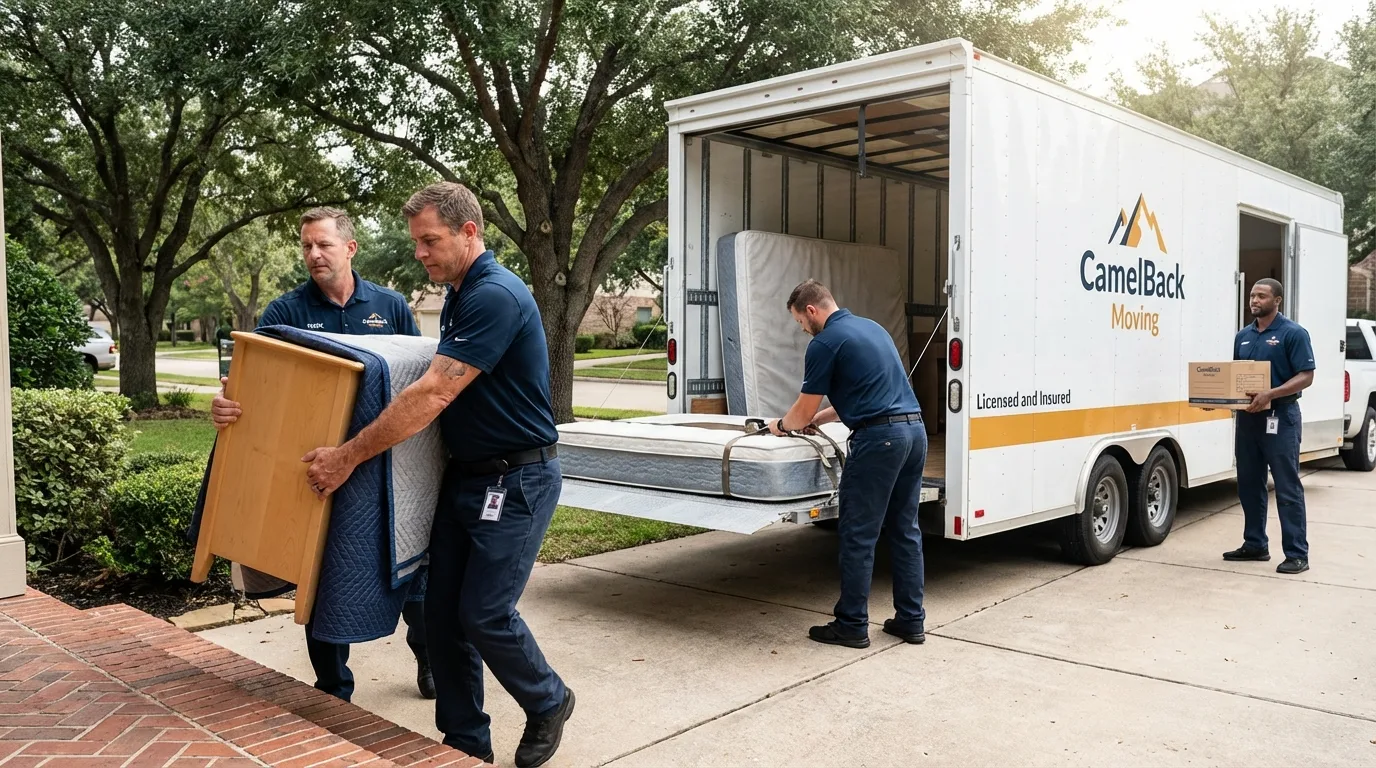 Crew loading residential truck for cross-state move from New Kensington, PA