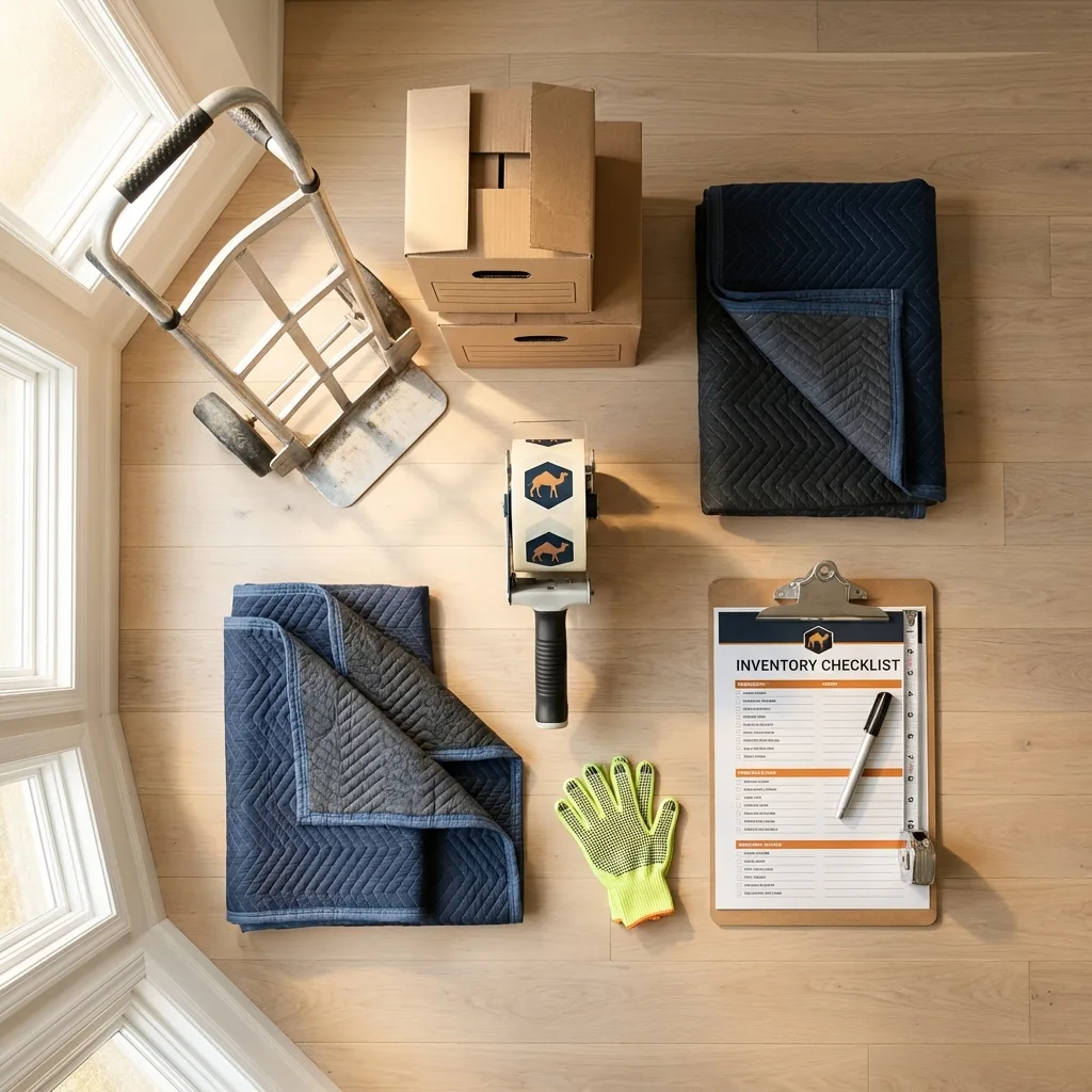 Professional moving supplies and packing materials layout for New Kensington residential relocations